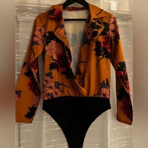 Floral Bodysuit with Long Sleeves